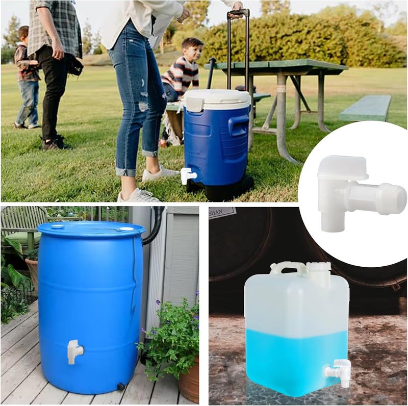 MUGLIO Barrel Faucet White Manual Handle Drum Faucet PE Plastic Drum Tap for Plastic or Steel Oil Drum or Water Container 3/4” by (2PCS) - Image 5